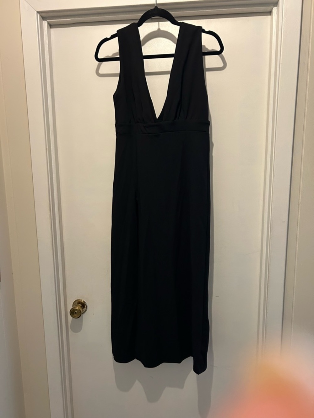 Nasty Gal Black Plunge Midi Dress
